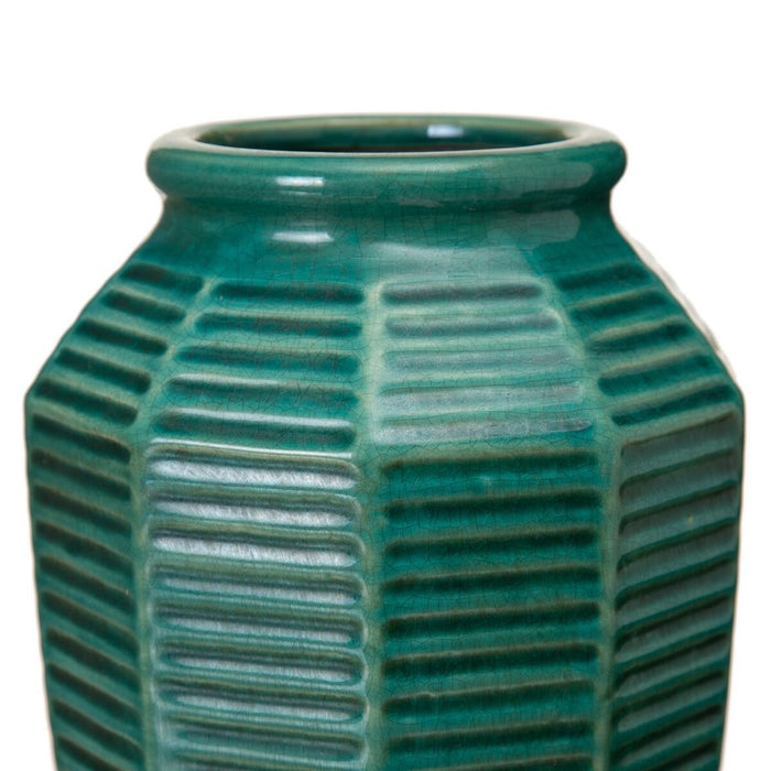 Vază 18,5 x 18,5 x 23 cm Ceramică Albastru închis