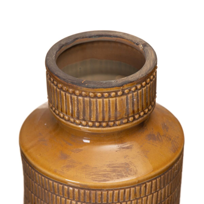 Vază 18,5 x 18,5 x 36 cm Ceramică Muştar