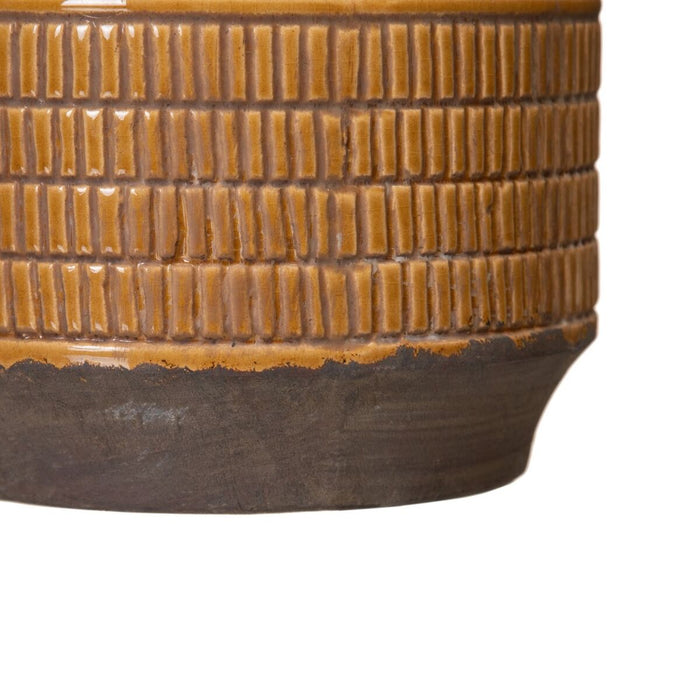 Vază 18,5 x 18,5 x 36 cm Ceramică Muştar