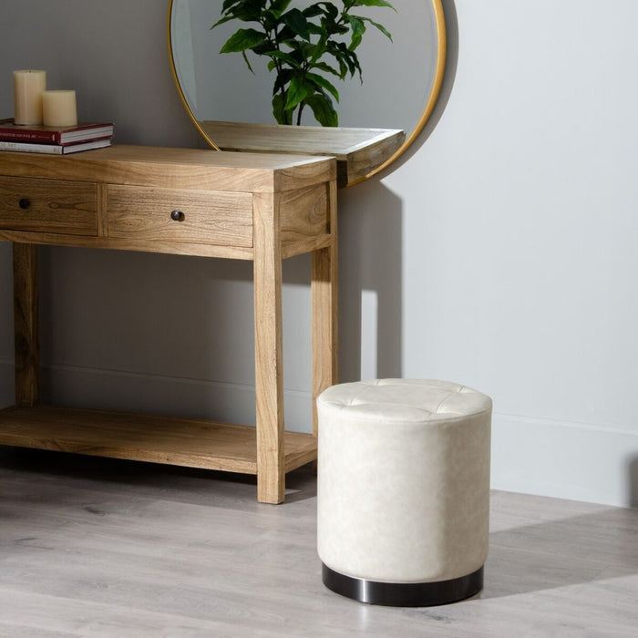 Puff Bej Piele Sintetică 38 x 38 x 42 cm DMF