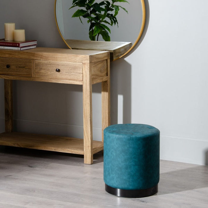 Puff Albastru închis Piele Sintetică 38 x 38 x 42 cm DMF