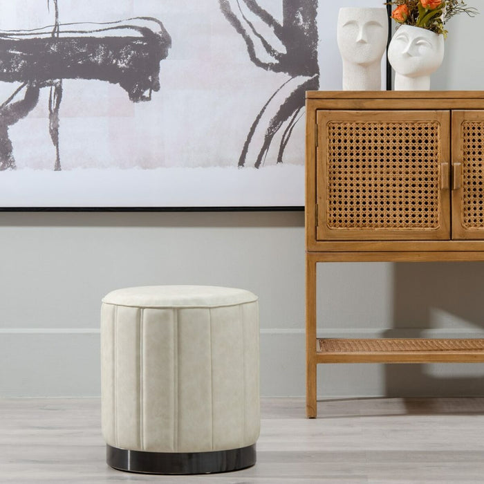Puff Bej Piele Sintetică 38 x 38 x 42 cm DMF