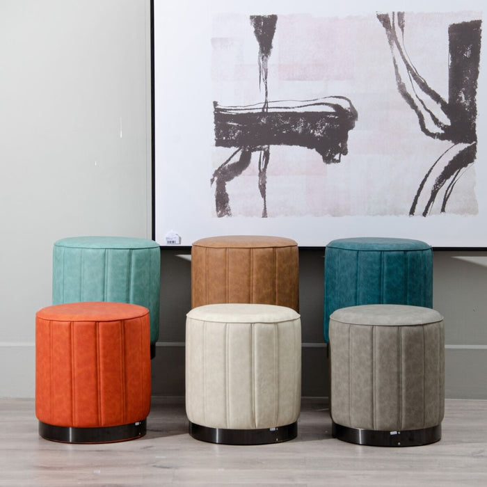 Puff Bej Piele Sintetică 38 x 38 x 42 cm DMF