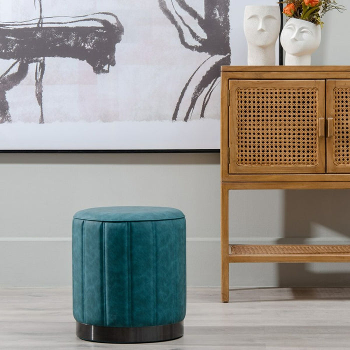 Puff Albastru închis Piele Sintetică 38 x 38 x 42 cm DMF