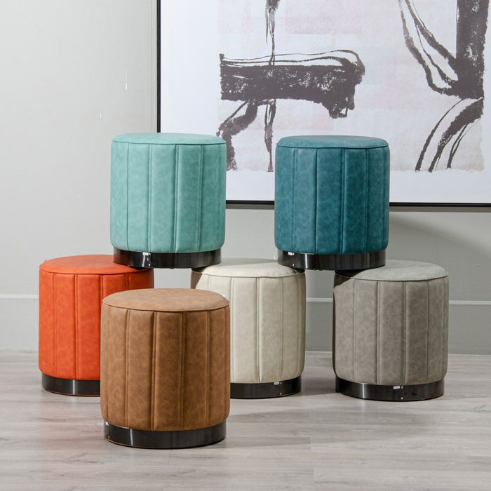 Puff Albastru Piele Sintetică 38 x 38 x 42 cm DMF