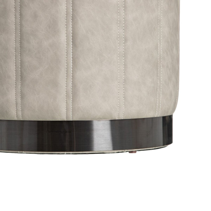 Puff Gri Piele Sintetică 38 x 38 x 42 cm DMF