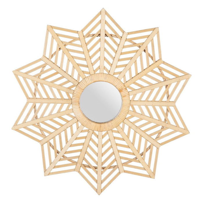 Oglindă de perete 65 x 2,5 x 65 cm Natural Bambus