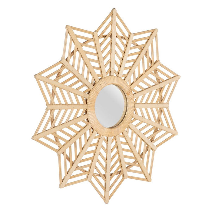 Oglindă de perete 65 x 2,5 x 65 cm Natural Bambus