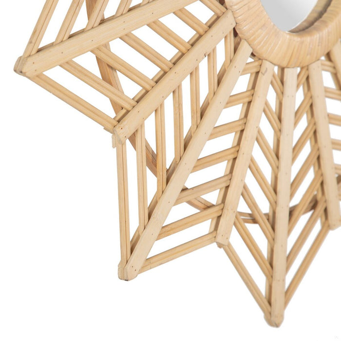 Oglindă de perete 65 x 2,5 x 65 cm Natural Bambus