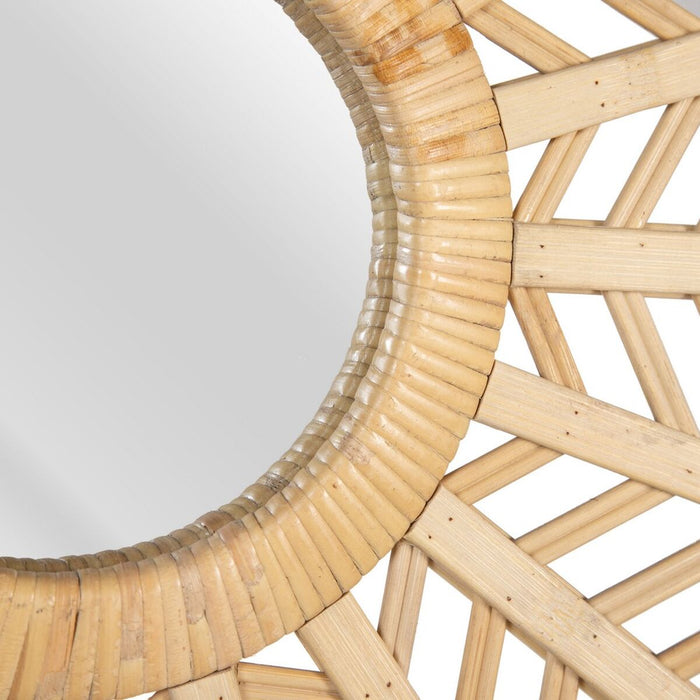 Oglindă de perete 65 x 2,5 x 65 cm Natural Bambus