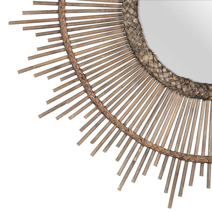 Oglindă de perete Gri Bambus 72 x 3 x 72 cm