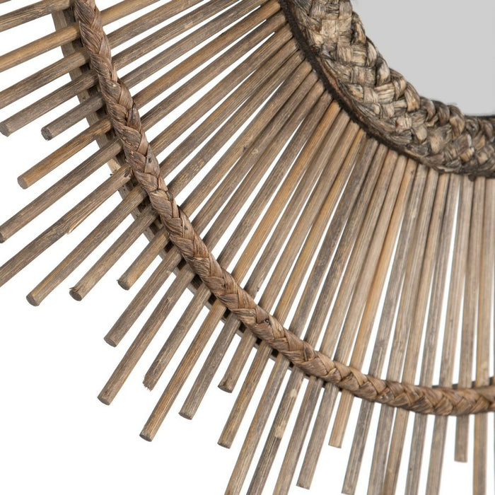 Oglindă de perete Gri Bambus 72 x 3 x 72 cm