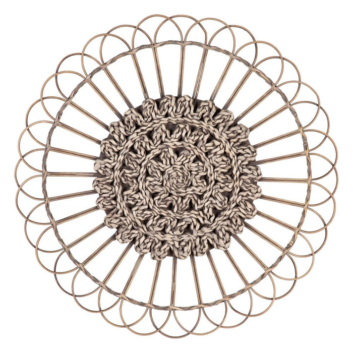 Decorațiune de Perete Natural Ratan 73 x 3 x 73 cm