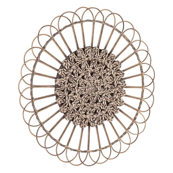 Decorațiune de Perete Natural Ratan 73 x 3 x 73 cm