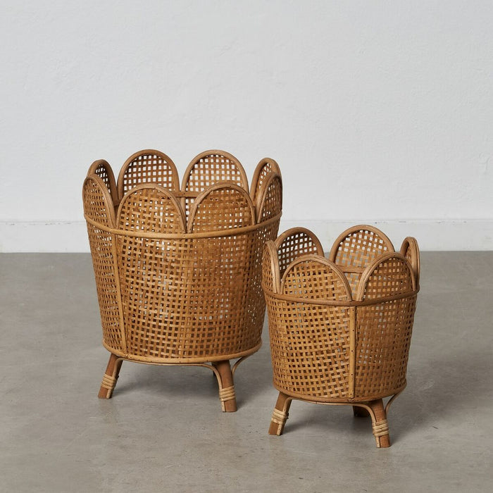 Set de jardiniere 34 x 34 x 43,5 cm Natural Ratan (2 Unități)