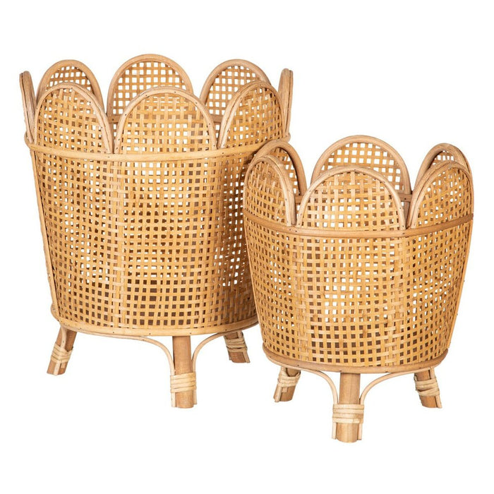 Set de jardiniere 34 x 34 x 43,5 cm Natural Ratan (2 Unități)