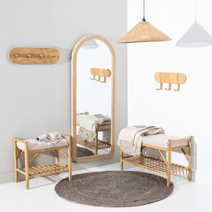 Lustră 55 x 55 x 20 cm Natural Bambus