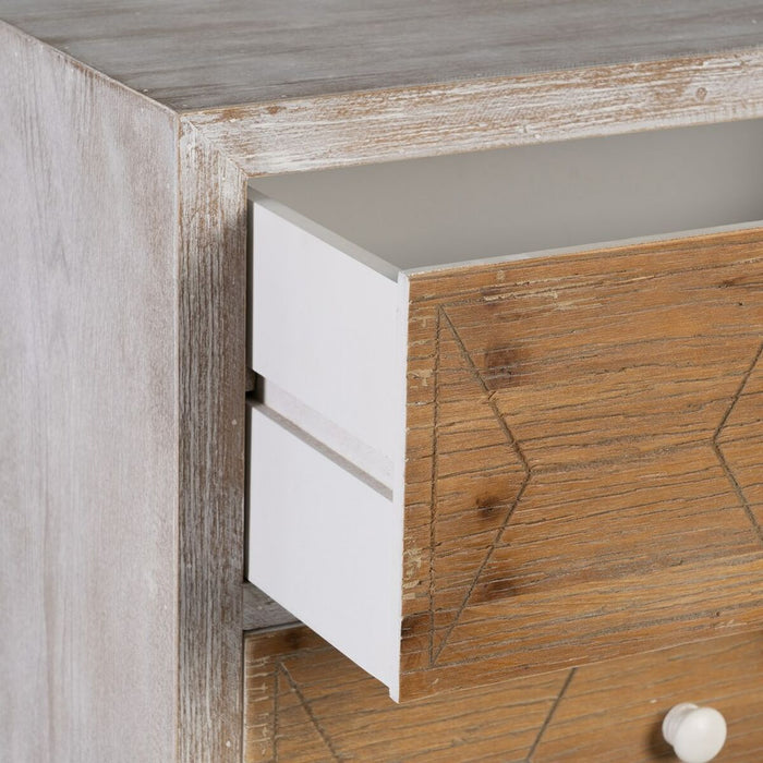 Dulap cu Sertare COUNTRY 50 x 35 x 112 cm Natural Alb Lemn de brad Lemn MDF