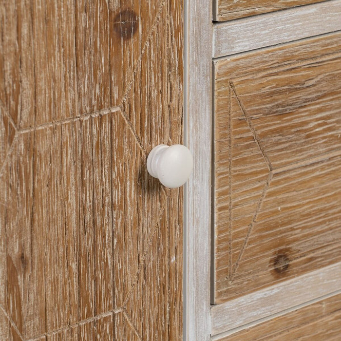 Mobilă pentru Hol cu Sertare COUNTRY 90 x 35 x 80 cm Natural Alb Lemn de brad Lemn MDF