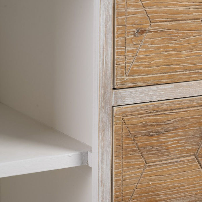 Mobilă pentru Hol cu Sertare COUNTRY 90 x 35 x 80 cm Natural Alb Lemn de brad Lemn MDF