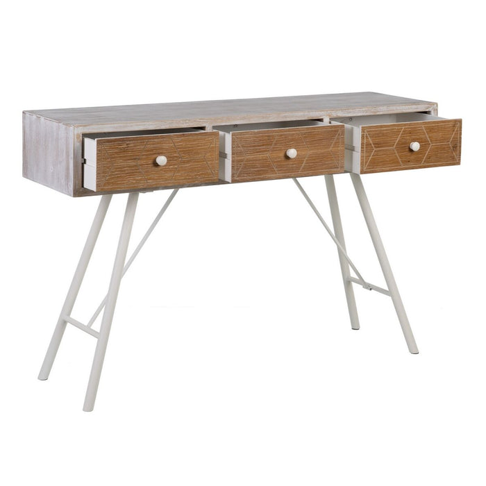Mobilier pentru Hol COUNTRY 120 x 35 x 78 cm Natural Alb Lemn de brad Lemn MDF