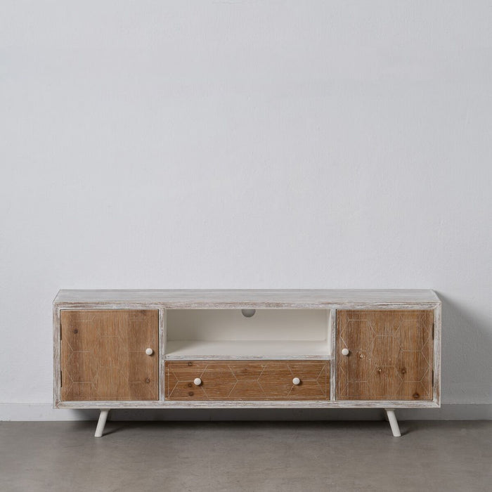 Mobilă TV COUNTRY 150 x 35 x 53,5 cm Natural Alb Lemn de brad Lemn MDF