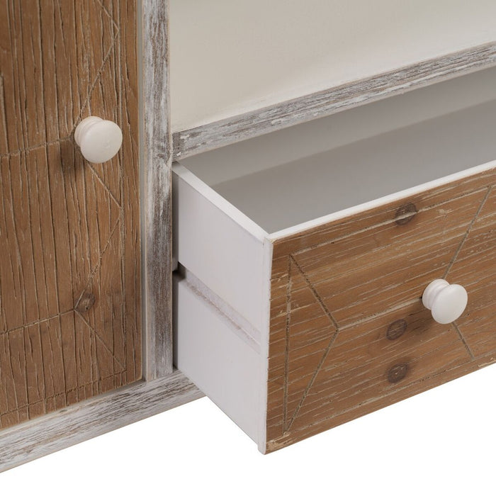Mobilă TV COUNTRY 150 x 35 x 53,5 cm Natural Alb Lemn de brad Lemn MDF