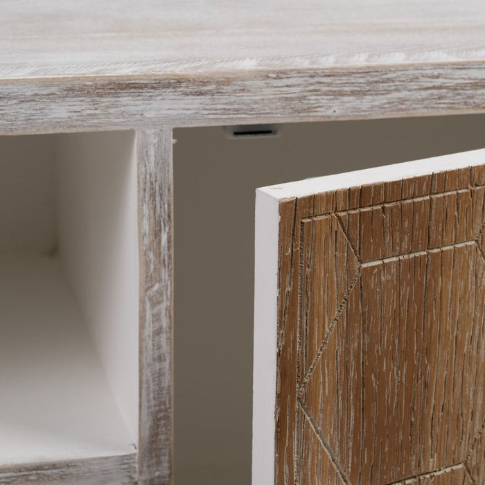 Mobilă TV COUNTRY 150 x 35 x 53,5 cm Natural Alb Lemn de brad Lemn MDF