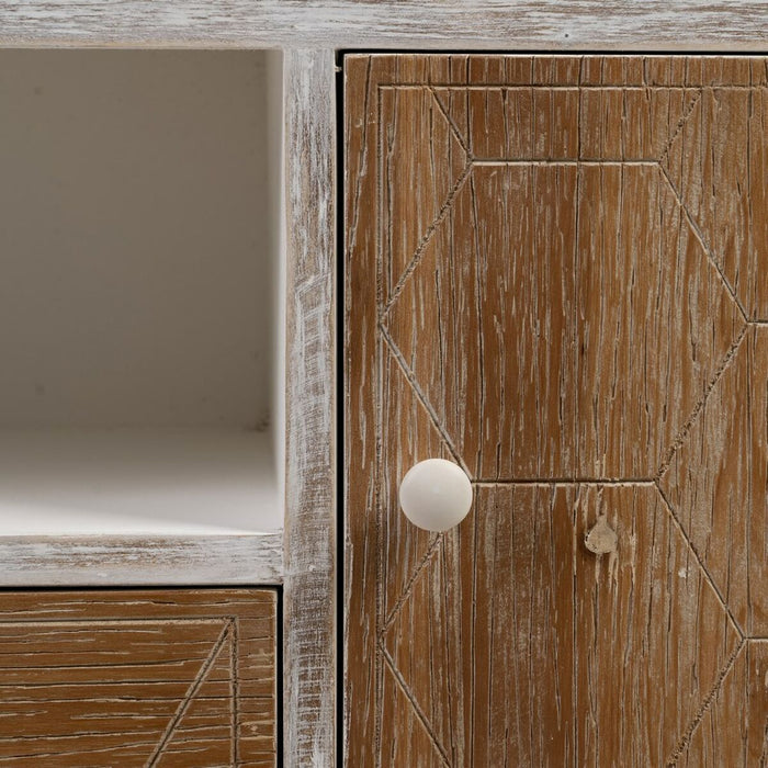 Mobilă TV COUNTRY 150 x 35 x 53,5 cm Natural Alb Lemn de brad Lemn MDF
