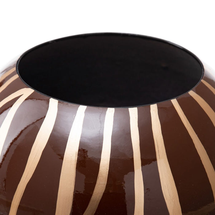 Vază 27 x 27 x 23 cm Zebră Ceramică Auriu* Maro