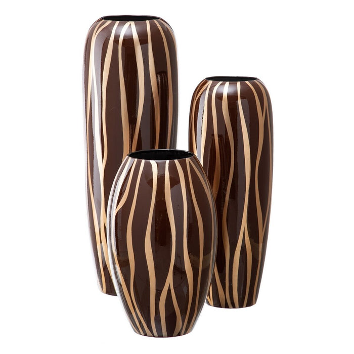 Vază Zebră Ceramică Auriu* Maro 18 x 18 x 48 cm