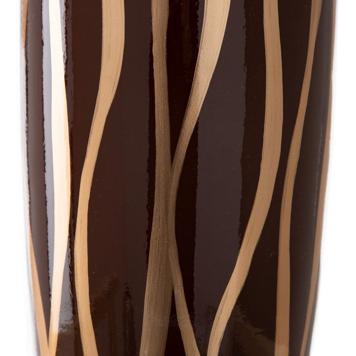 Vază Zebră Ceramică Auriu* Maro 18 x 18 x 48 cm