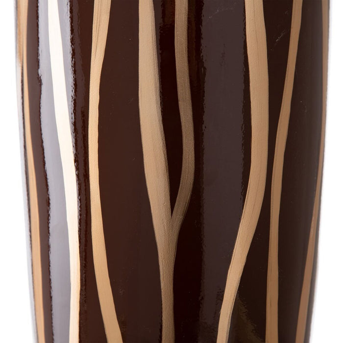 Vază 21 x 21 x 58,5 cm Zebră Ceramică Auriu* Maro