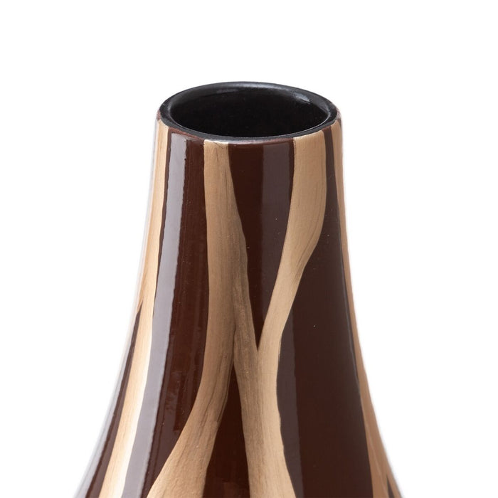 Vază Zebră Ceramică Auriu* Maro 23 x 23 x 43 cm