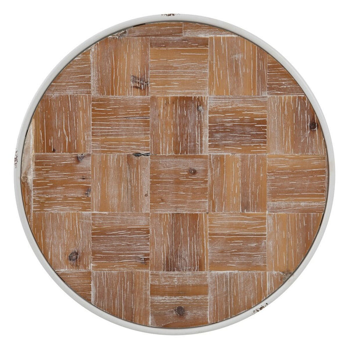 Masa laterală 50 x 50 x 56 cm Natural Metal Alb