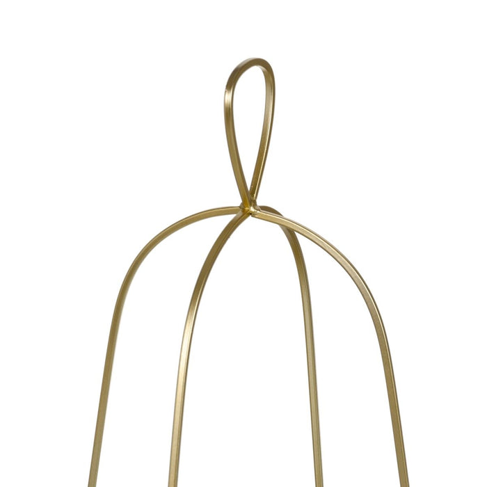 Suport de Lumânări Geam Auriu* Metal 19 x 19 x 46 cm