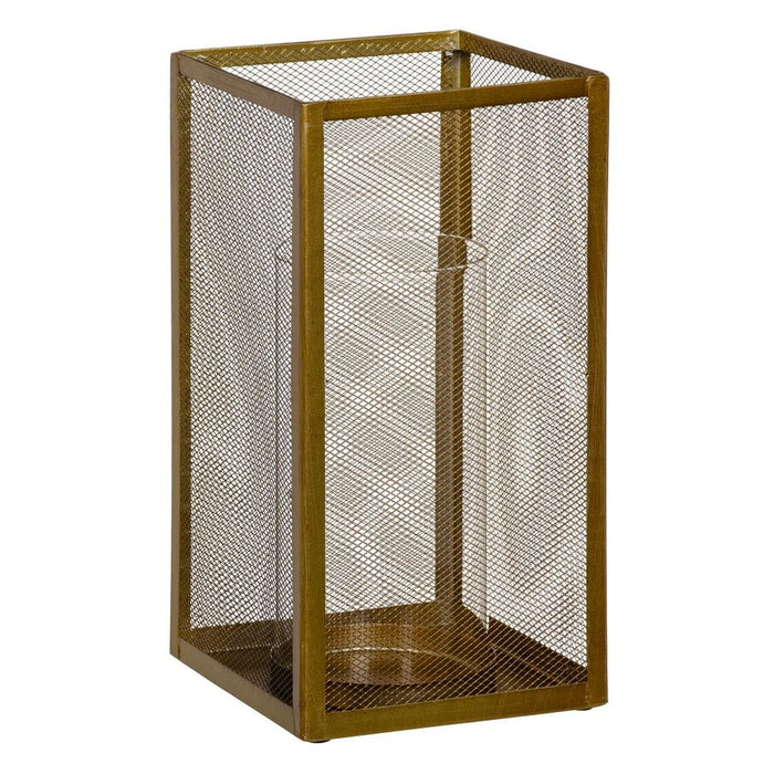 Suport de Lumânări Geam Auriu* Metal 18 x 18 x 35,5 cm