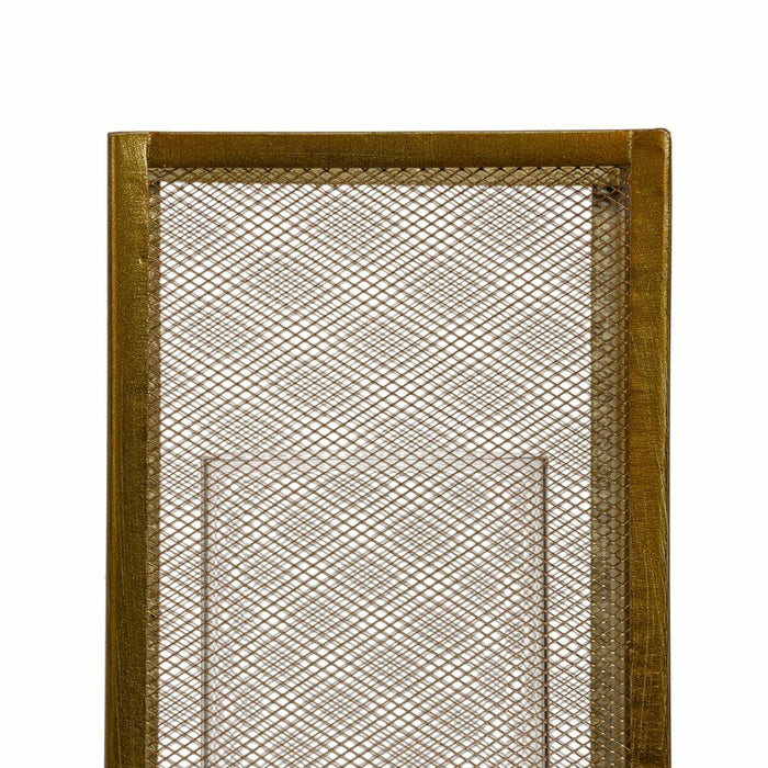 Suport de Lumânări Geam Auriu* Metal 18 x 18 x 35,5 cm