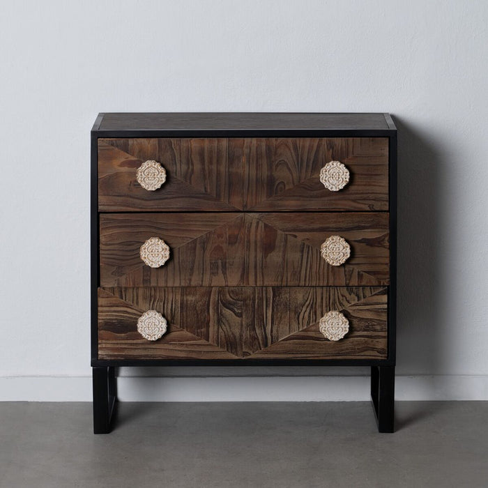 Dulap cu Sertare BROWNIE Maro închis Lemn de brad 80 x 35 x 80 cm Lemn MDF