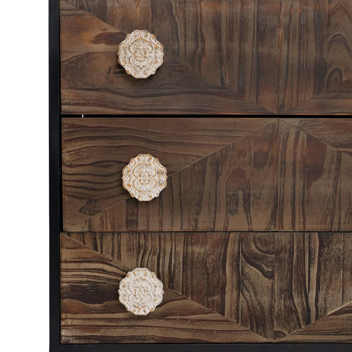 Dulap cu Sertare BROWNIE Maro închis Lemn de brad 80 x 35 x 80 cm Lemn MDF