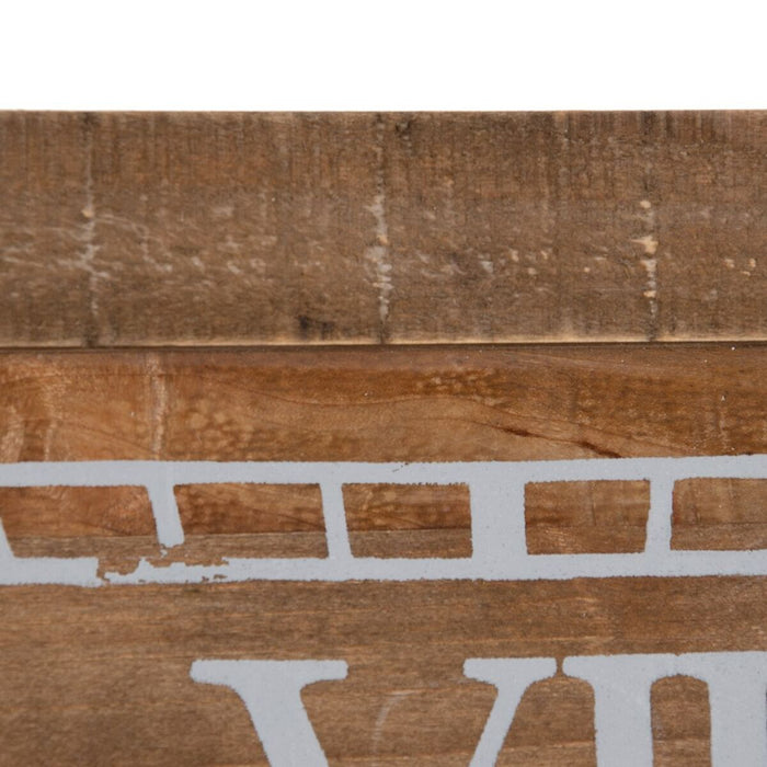 Ceas de Perete Natural Lemn de brad 60 x 5 x 60 cm