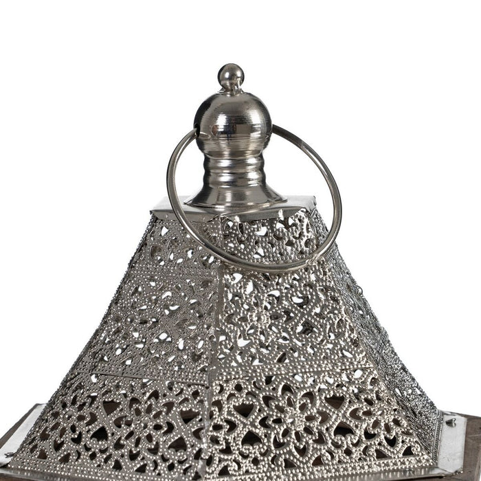 Lucerna 32 x 28 x 60 cm Suport de Lumânări Maro Argintiu Lemn de brad (2 Unități)