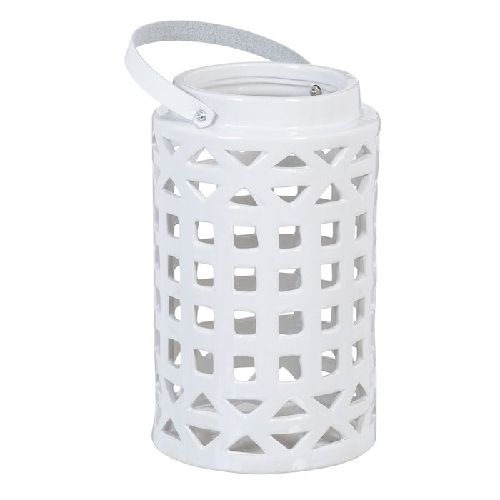 Vază 15 x 15 x 25,5 cm Ceramică Alb