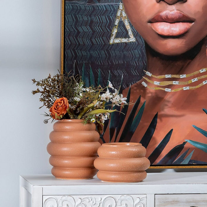 Vază 18,5 x 18,5 x 20 cm Ceramică Portocaliu