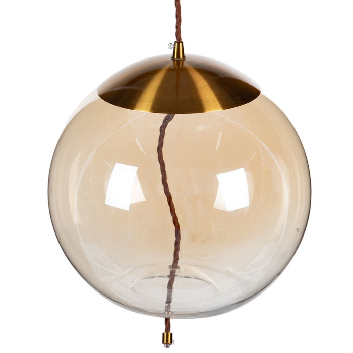 Lustră Șampanie Geam Metal 30 x 30 x 30 cm