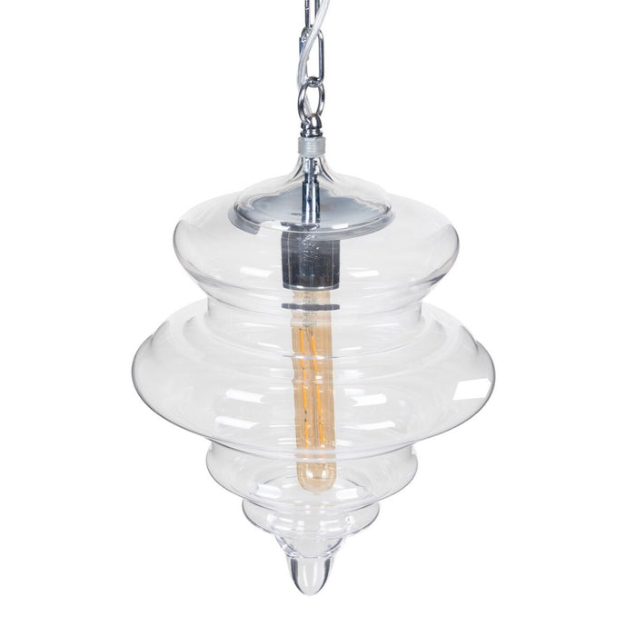 Lustră Argintiu Metal Geam 40 W 220-240 V 28 x 28 x 36 cm Modern