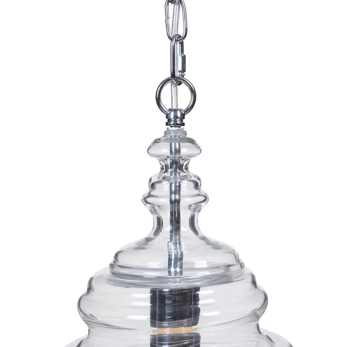 Lustră 28 x 28 x 36 cm Geam Metal Argintiu