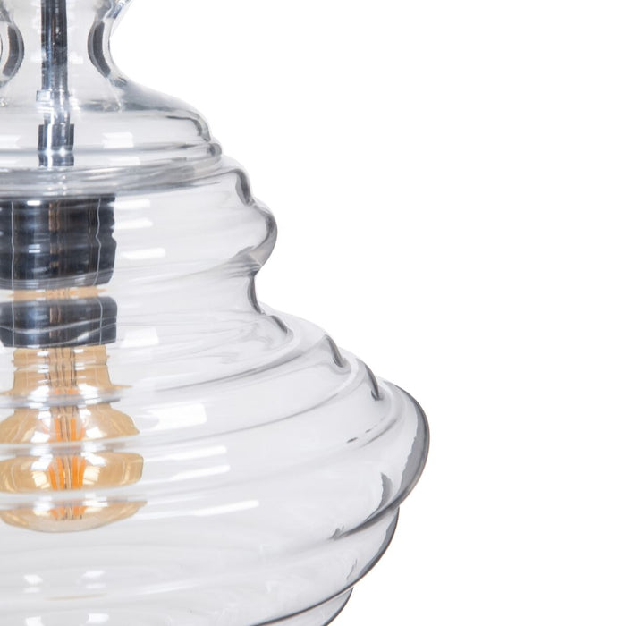 Lustră 28 x 28 x 36 cm Geam Metal Argintiu