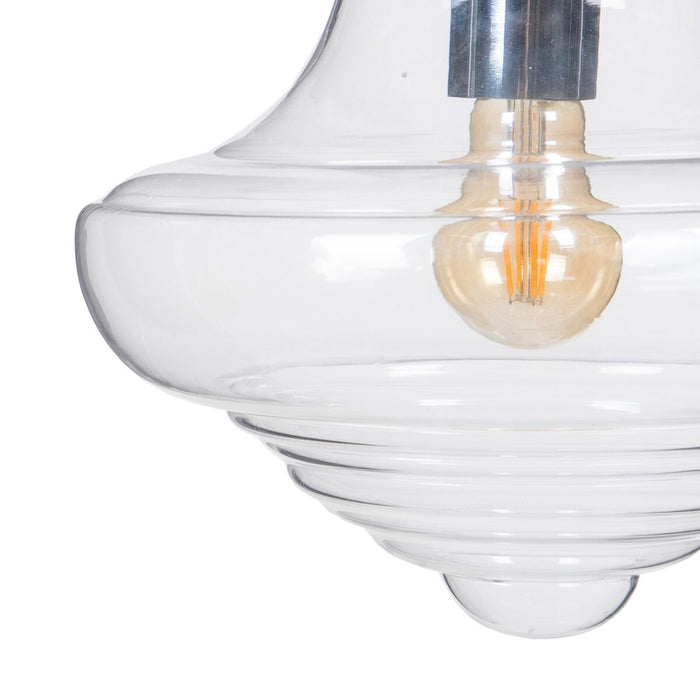 Lustră 28 x 28 x 33 cm Geam Metal Argintiu