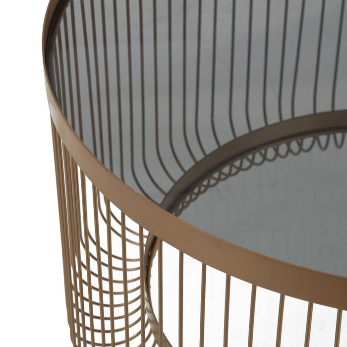 Masa de Cafea 81 x 81 x 45,5 cm Geam Metal